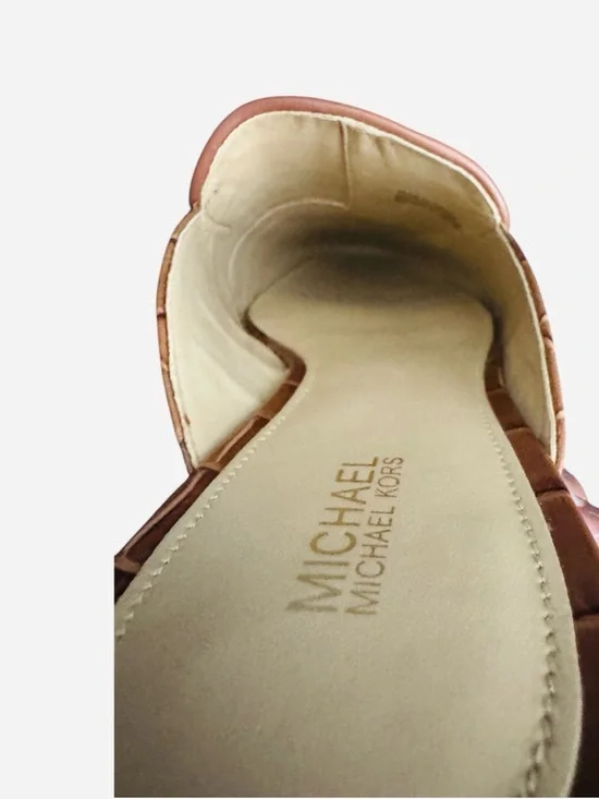 Michael Kors Charlton Croc-Embossed Leather Mules with Gold Hardware🤎💛 - Picture 5 of 5